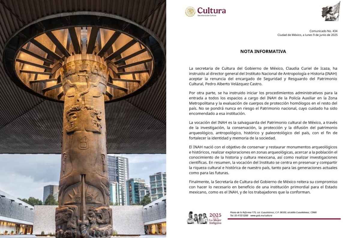 Renuncia director de seguridad del INAH tras crisis por museos cerrados