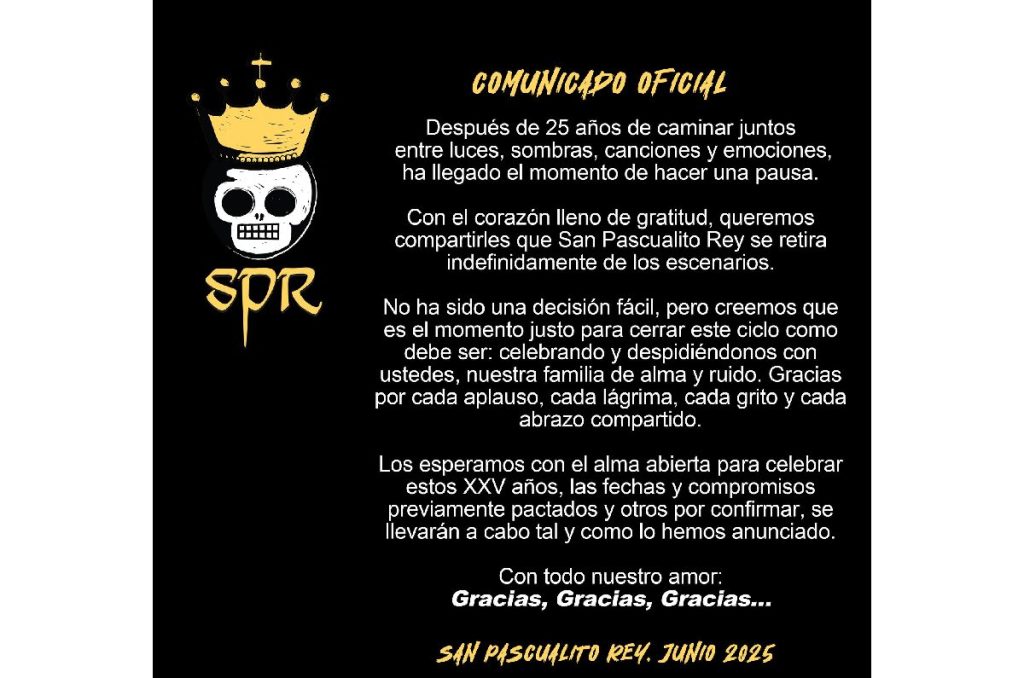 San Pascualito Rey banda retiro de los escenarios