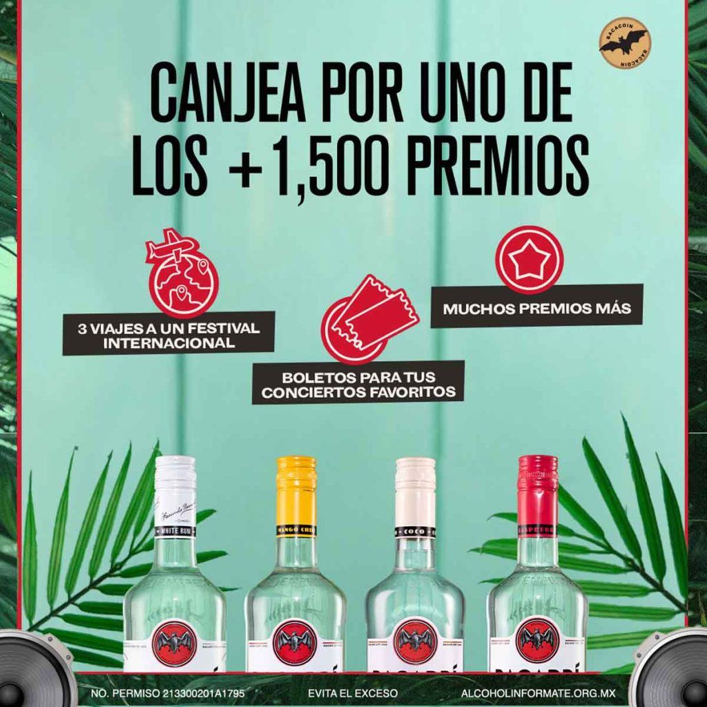 Bacardí Fan Pass regresa con más de 1,500 premios, incluyendo un viaje todo pagado a Lollapalooza Chile, kits y experiencias musicales.