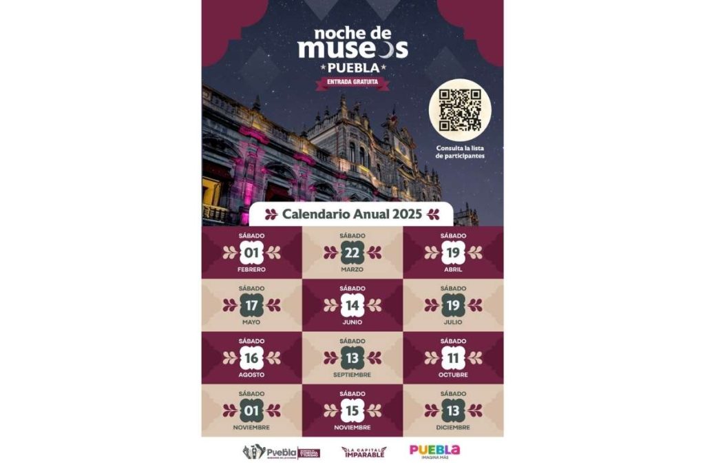 Noche de Museos en Puebla calendario 2025