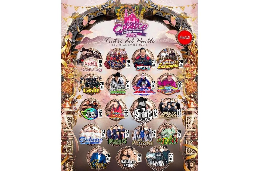 Feria de Chalco 2025 conciertos gratis Santa Fe Klan y Enanitos Verdes Teatro del pueblo