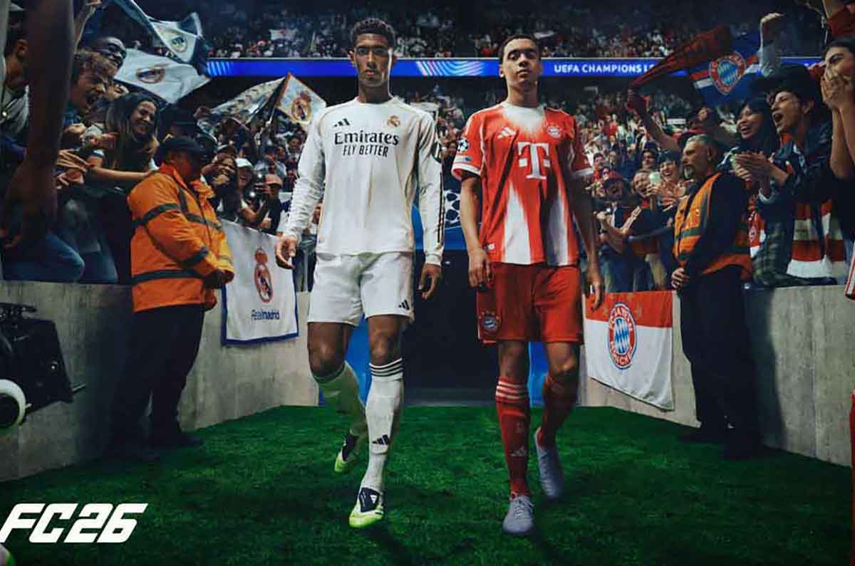 Bellingham y Musiala en la portada de EA Sports FC 26