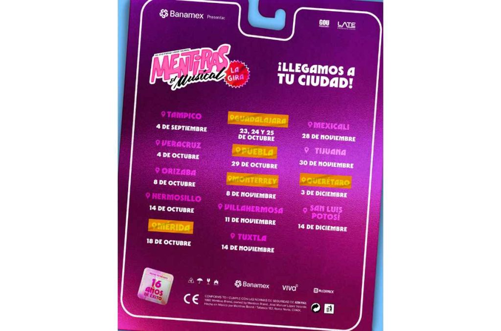 ¡Mentiras, el Musical se va de gira! Conoce las 15 ciudades donde se presentará en 2025