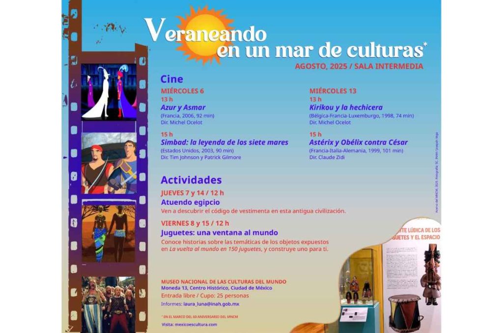 “Veraneando en un mar de culturas”: cine y talleres gratuitos en el Museo de las Culturas del Mundo