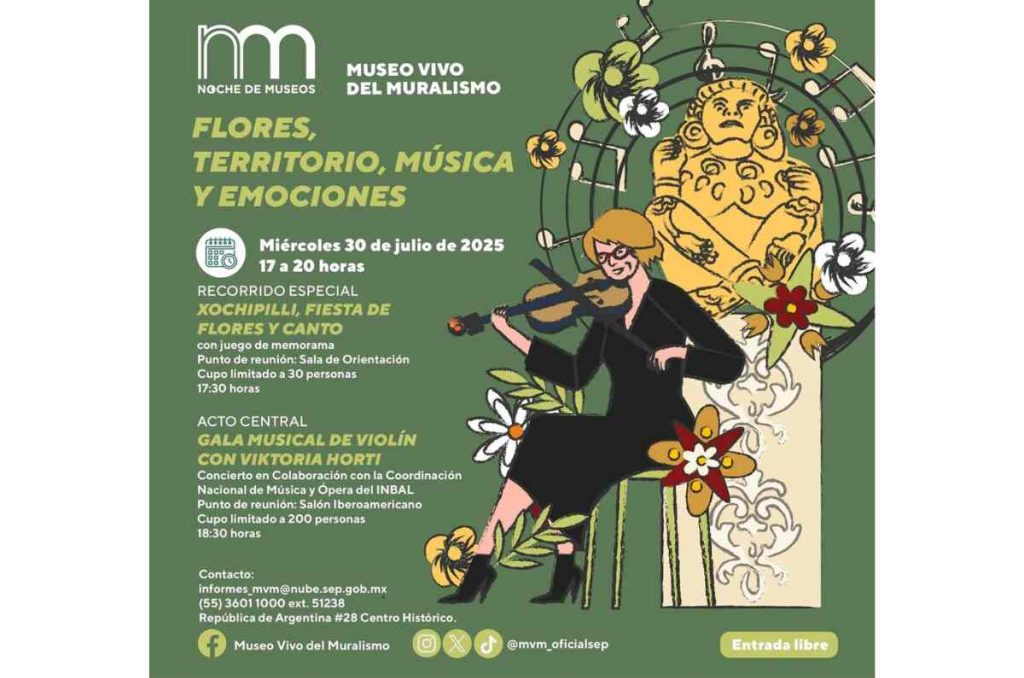 Noche de Museos de julio en el Museo del Muralismo: flores, territorio, música y emociones