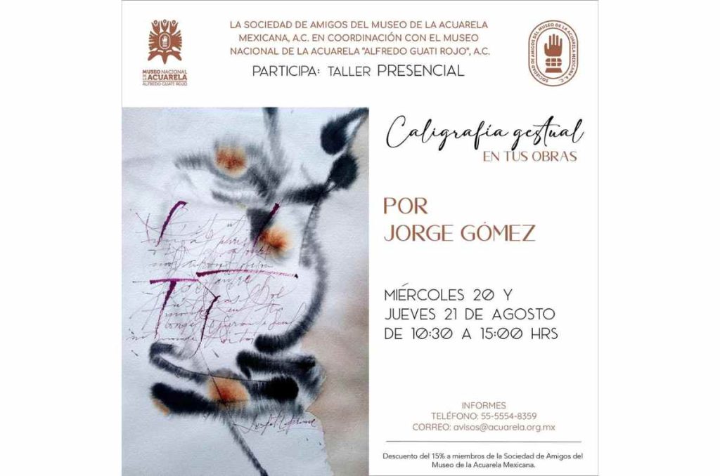 Taller de caligrafía gestual y acuarela en el Museo Nacional de la Acuarela