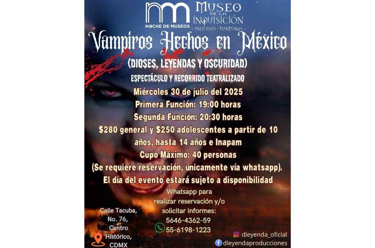 Tres vampiros mexicanos, en el Museo de la Inquisición