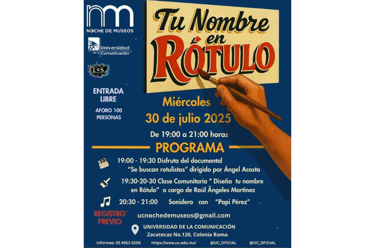 Tu nombre en Rótulo, en la Universidad de la Comunicación