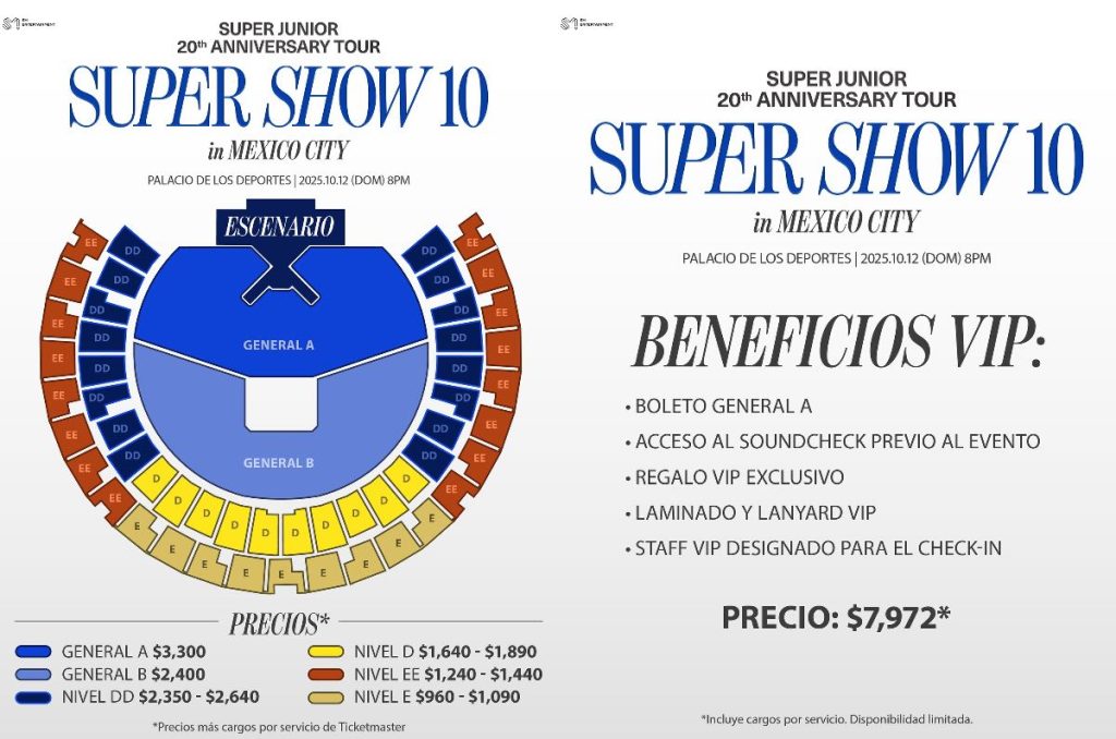 Super Junior México concierto Palacio de los Deportes concierto precios oficiales