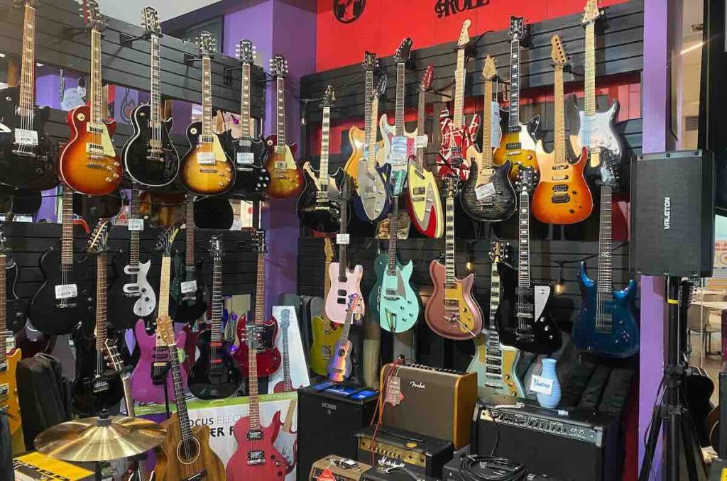 Muro de guitarras de gama alta
