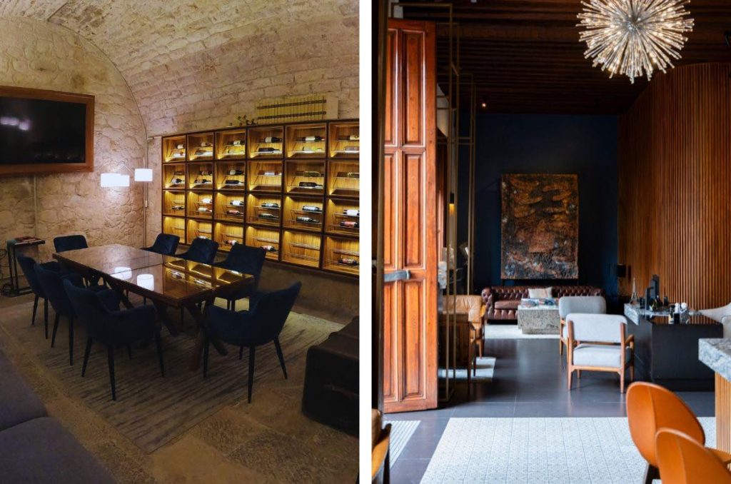 Cava e interiores del hotel Nueve 25