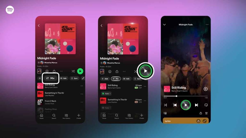 Spotify lanza una nueva función. Ahora pueden crear transiciones personalizadas en sus playlists, ajustando el volumen y los efectos.