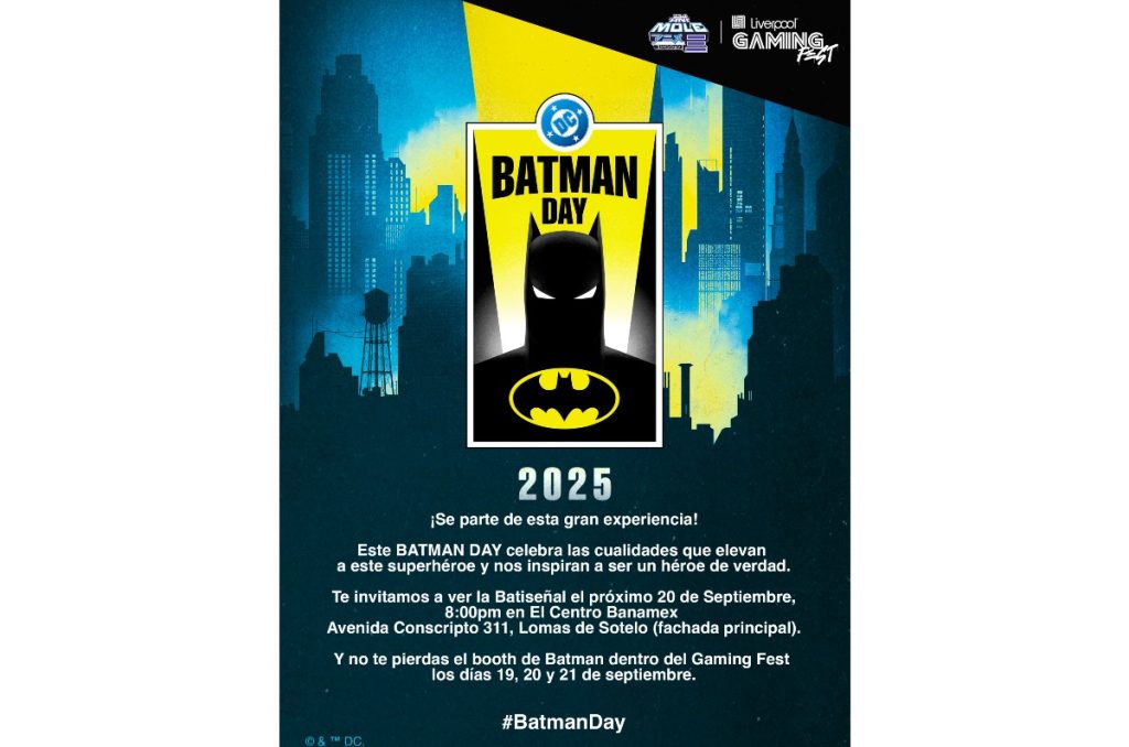 Batman batiseñal proyección gratis en CDMX Batman Day Gaming Fest 2025