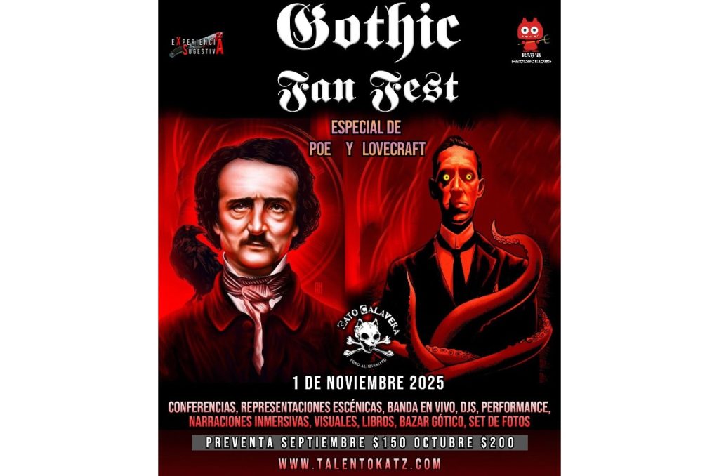 Día de Muertos CDMX 2025 evento gótico de Edgar Alla Poe y Lovecraft Gato Calavera