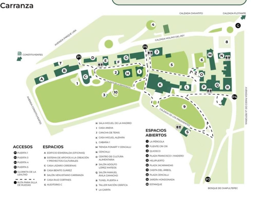 Mapa Complejo Cultural los Pinos
