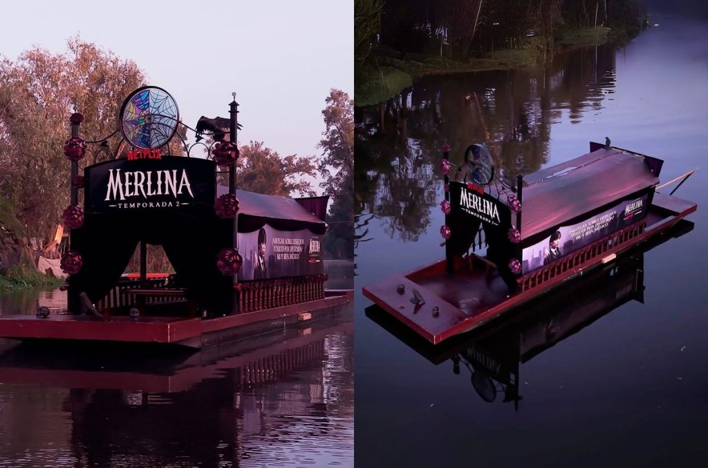 Merlina temporada 3 trajinera en Xochimilco CDMX Netflix