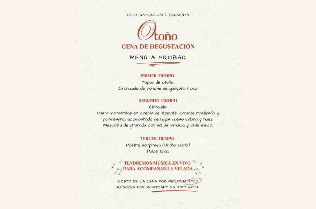 Cena de degustación de otoño en Petit Gateau Café: sabores que celebran la temporada