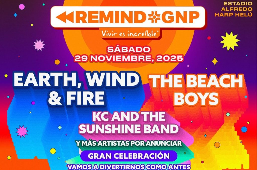 Remind GNP 2025 festival CDMX con Earth, Wind & Fire y The Beach Boys boletos