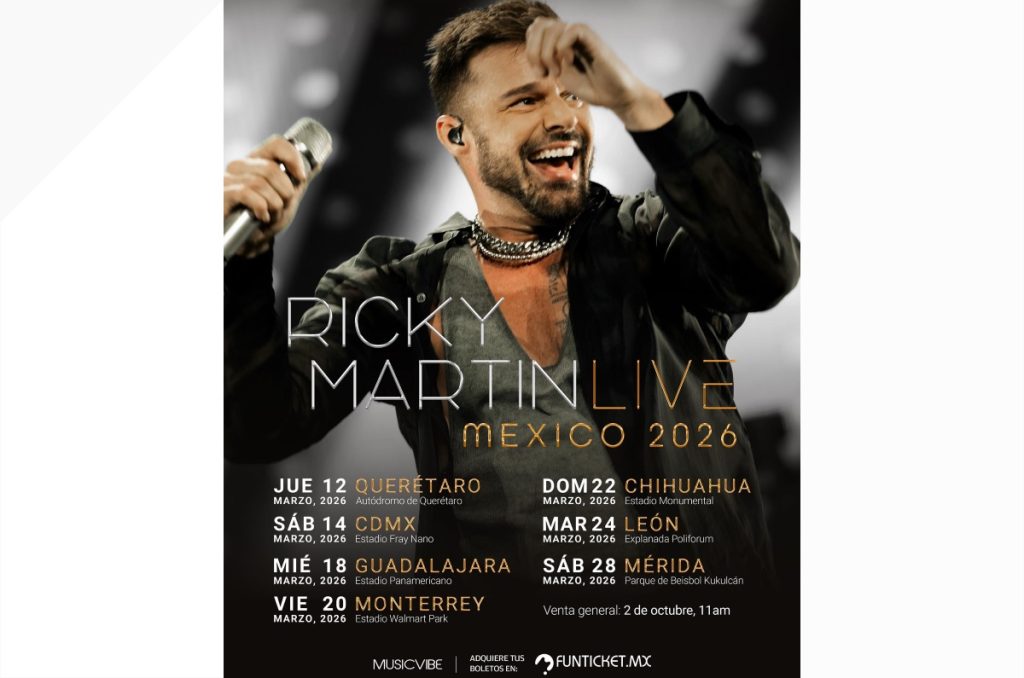 Ricky Martin México 2026 concierto Estadio Fray Nano CDMX boletos