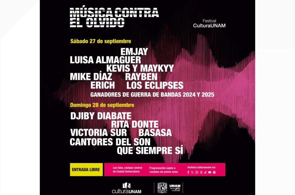 UNAM Música Contra el Olvido 2025 concierto y rave gratis en CU