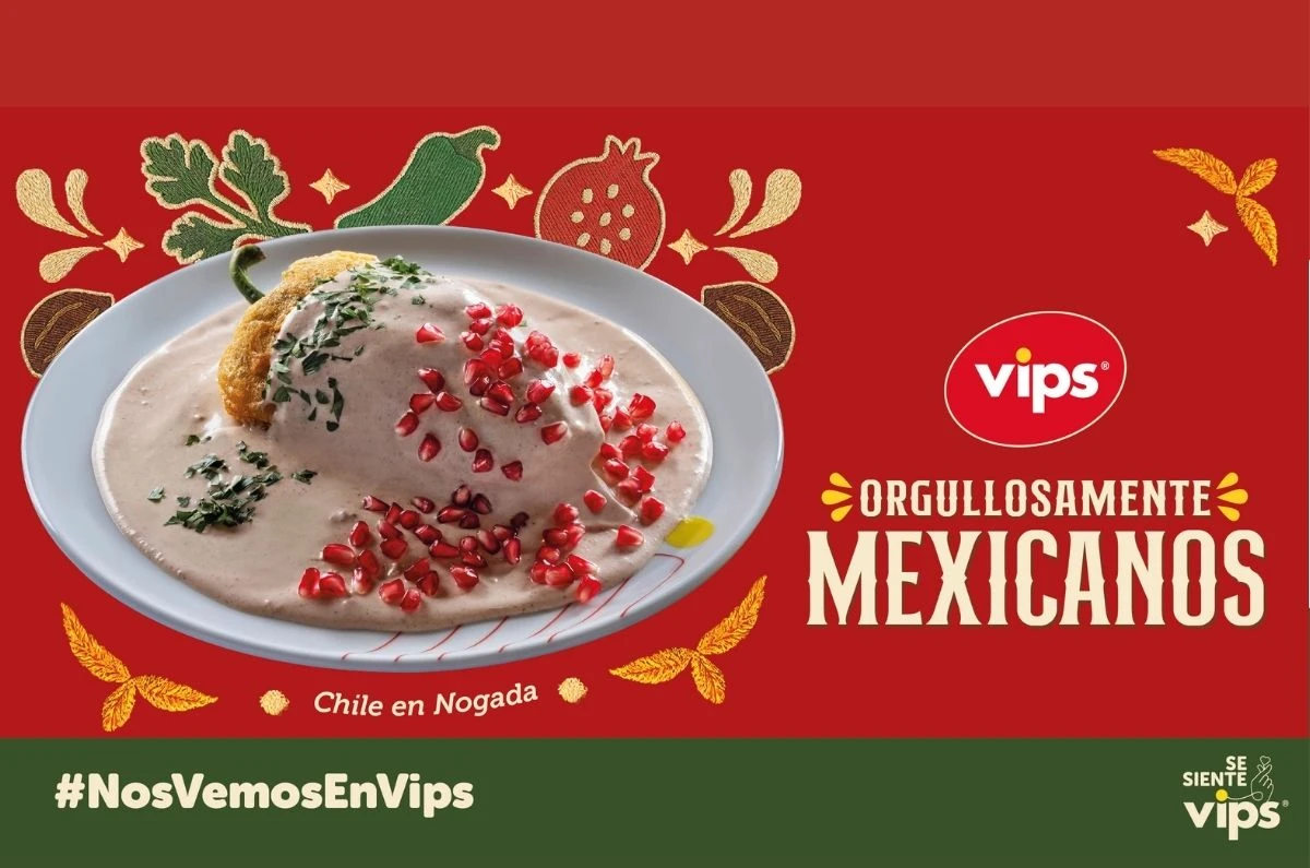 2×1 de chiles en nogada por Vips: celebra el sabor de México con su Menú Patrios 2025