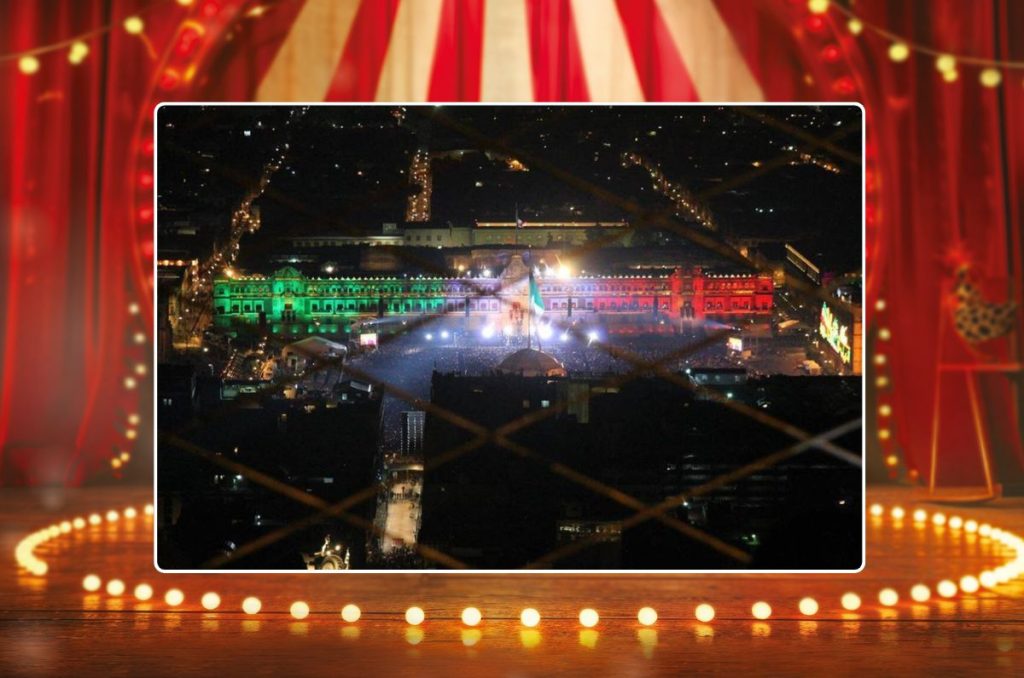 Luces en el Zócalo por celebración de Septiembre