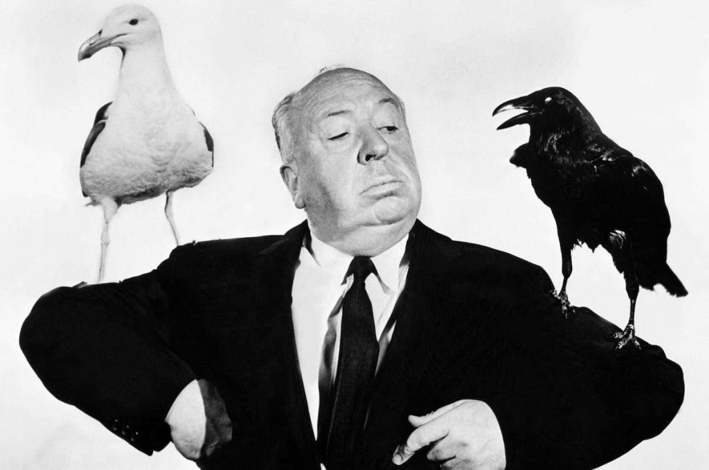 Alfred Hitchcock con pájaros