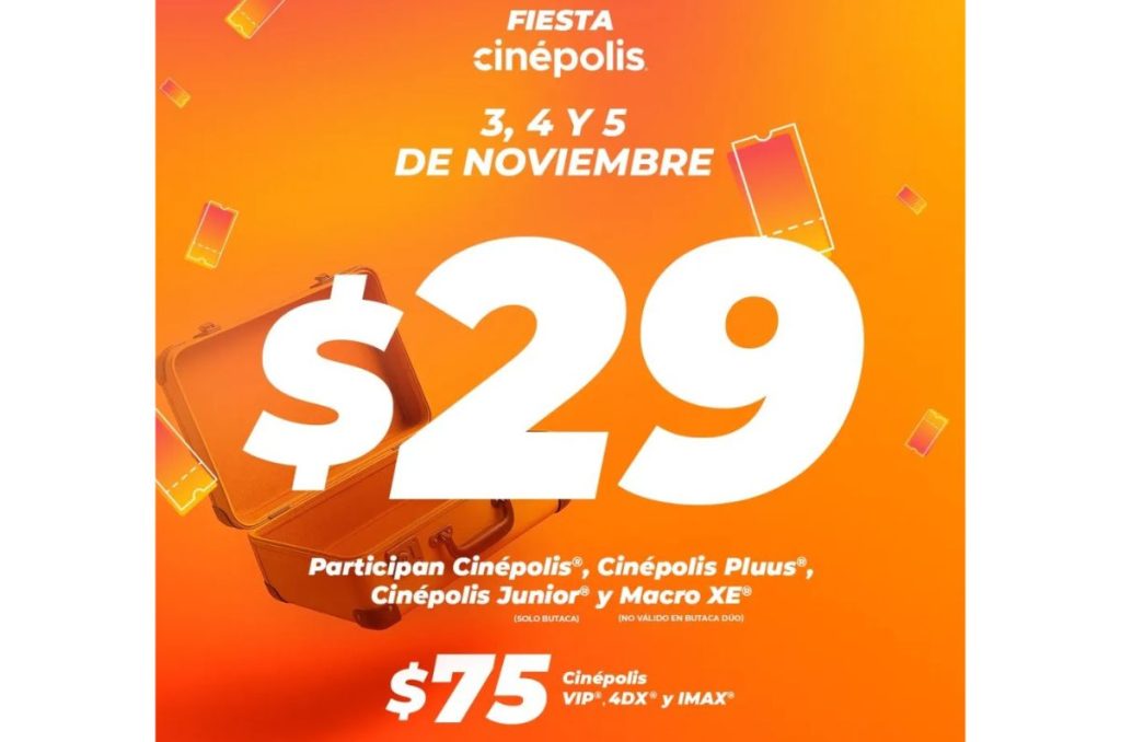 Boletos de cine a $29 pesos