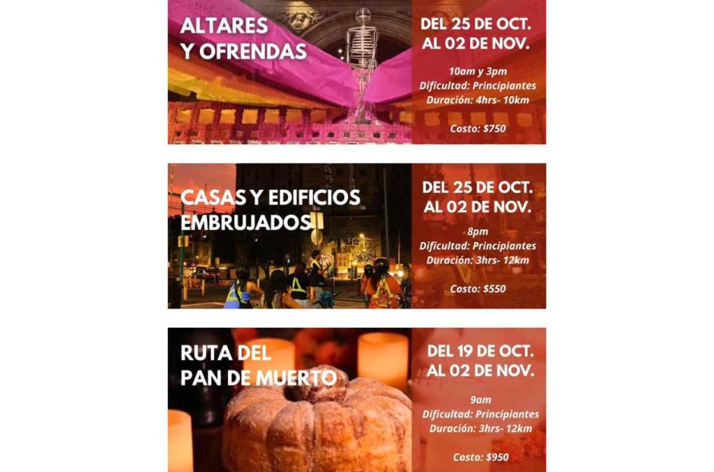 Tours en bicicleta por el Día de Muertos en CDMX con promo 2x1