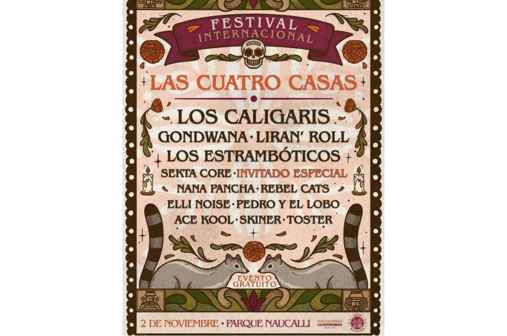Día de Muertos concierto gratis Los Caligaris Parque Naucalli Naucalpan Festival las Cuatro Casas