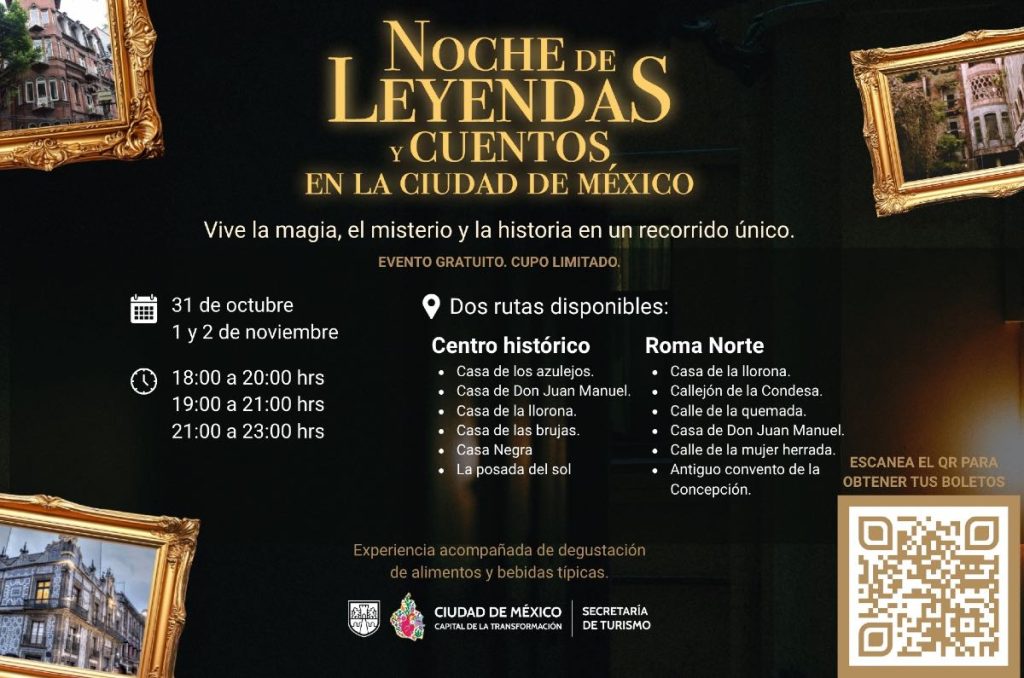 Día de Muertos y Halloween CDMX recorrido Noche de Leyendas y Cuentos 2025 gratis registro