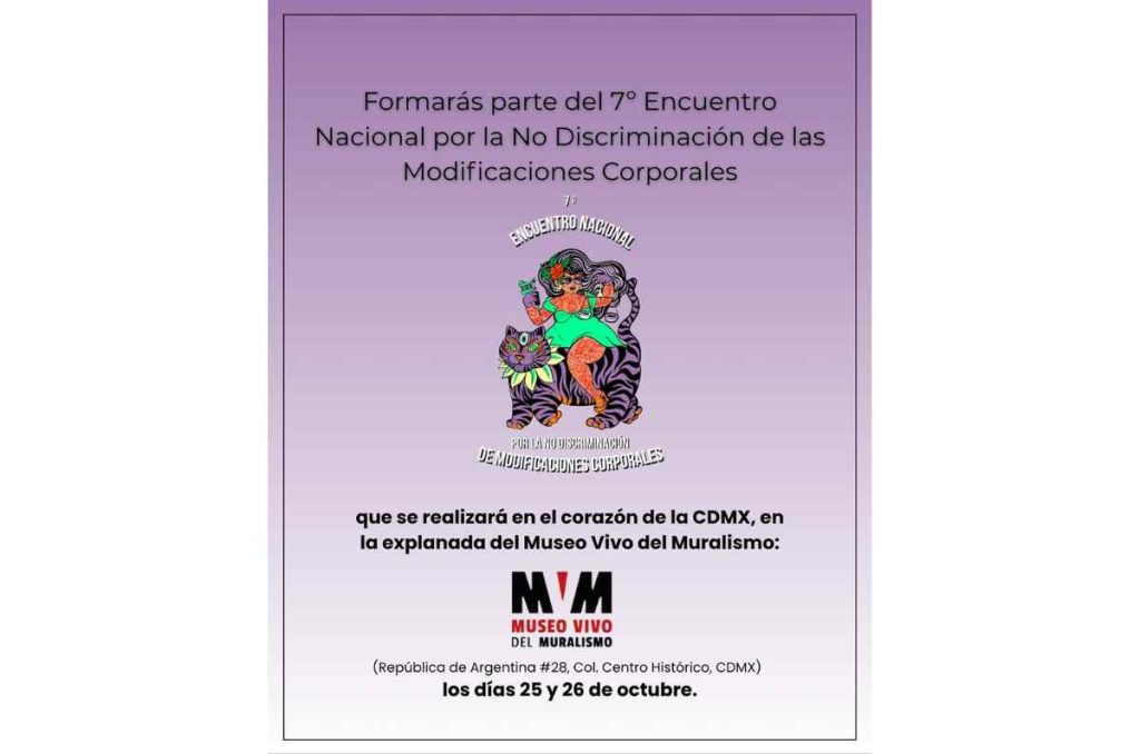 Sé parte del 7º Encuentro Nacional por la No Discriminación de Modificaciones Corporales en el Museo Vivo del Muralismo