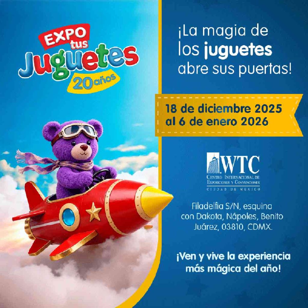 Expo Juguetes celebra 20 años de historia. Abrirá sus puertas el 18 de diciembre en el World Trade Center de CDMX. 
