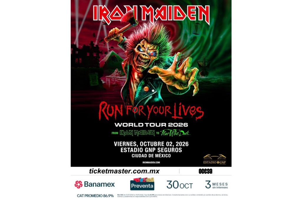 Iron Maiden México 2026 concierto Estadio GNP Seguros boletos y preventa Run For Your Lives Tour