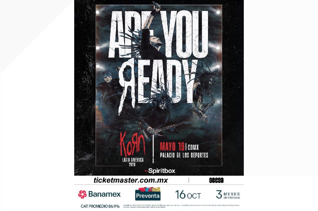 Korn México 2027 concierto Palacio de los deportes boletos, preventa y precios