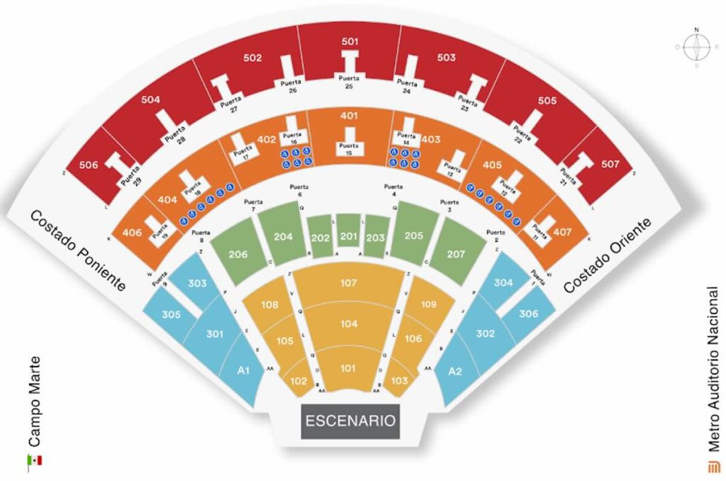 Mapa del Auditorio Nacional