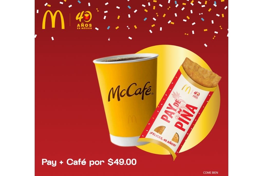 Combo de aniversario de Pay de piña con café