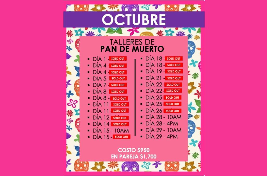 Taller de pan de muerto en CDMX por Cardín Pastelería