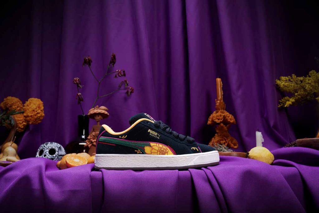 PUMA lanza una colección inspirada en el Día de Muertos con diseños de calzado y ropa que fusionan la cultura mexicana con la moda urbana.