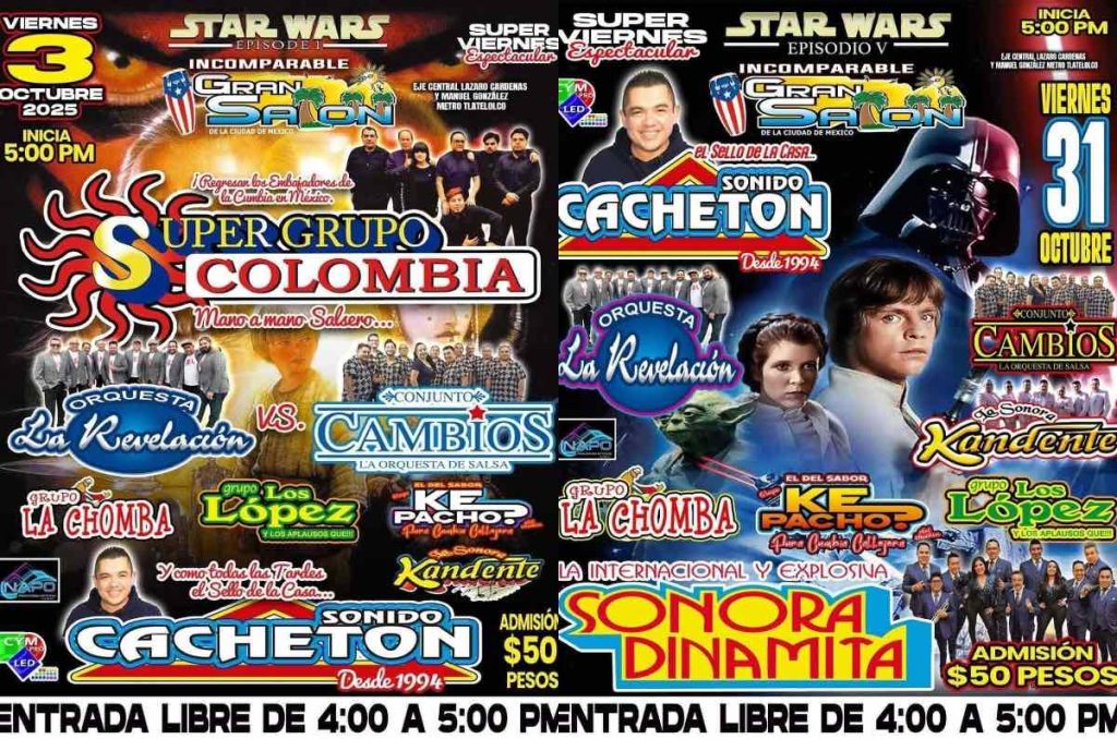 Star Wars sonideros gratis baile música en vivo Gran Salón de la CDMX