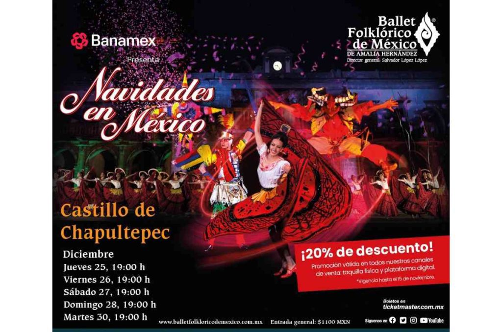 Navidades en México llega al Castillo de Chapultepec con el Ballet Folklórico de Amalia Hernández