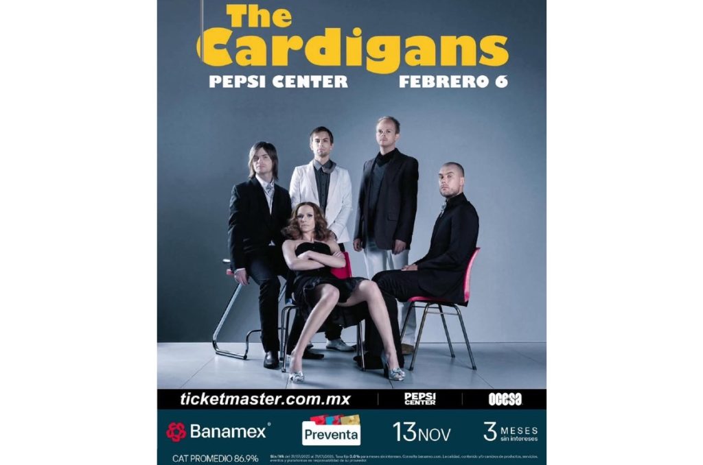 The Cardigans México concierto CDMX 2026 Pepsi Center preventa y boletos
