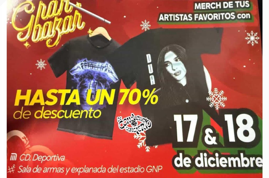 Bazar merch de conciertos Palacio de los Deportes 2025 fechas y precios