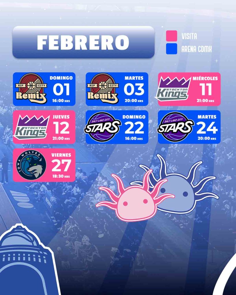 Capitanes CDMX calendario de juegos febrero 2026. Cuándo juegan en la Arena 2