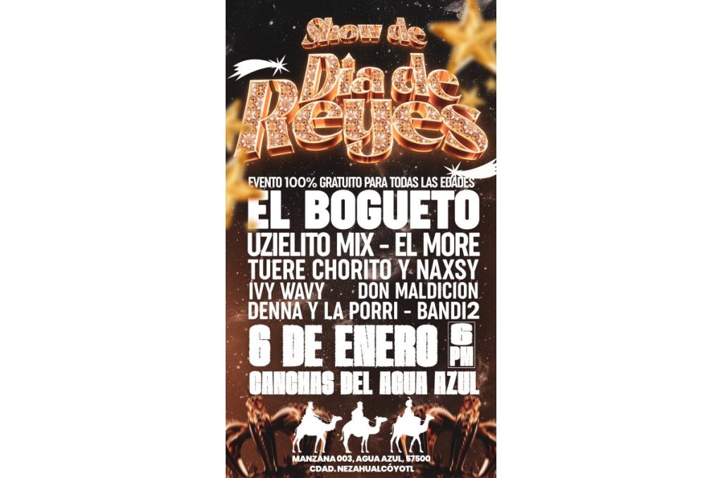 Día de reyes concierto gratis El Bogueto en Nezahualcóyotl 2026