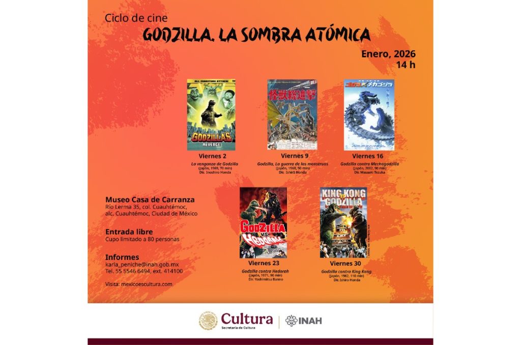 Godzilla CDMX exposición Museo Carranza maratón películas gratis enero CDMX