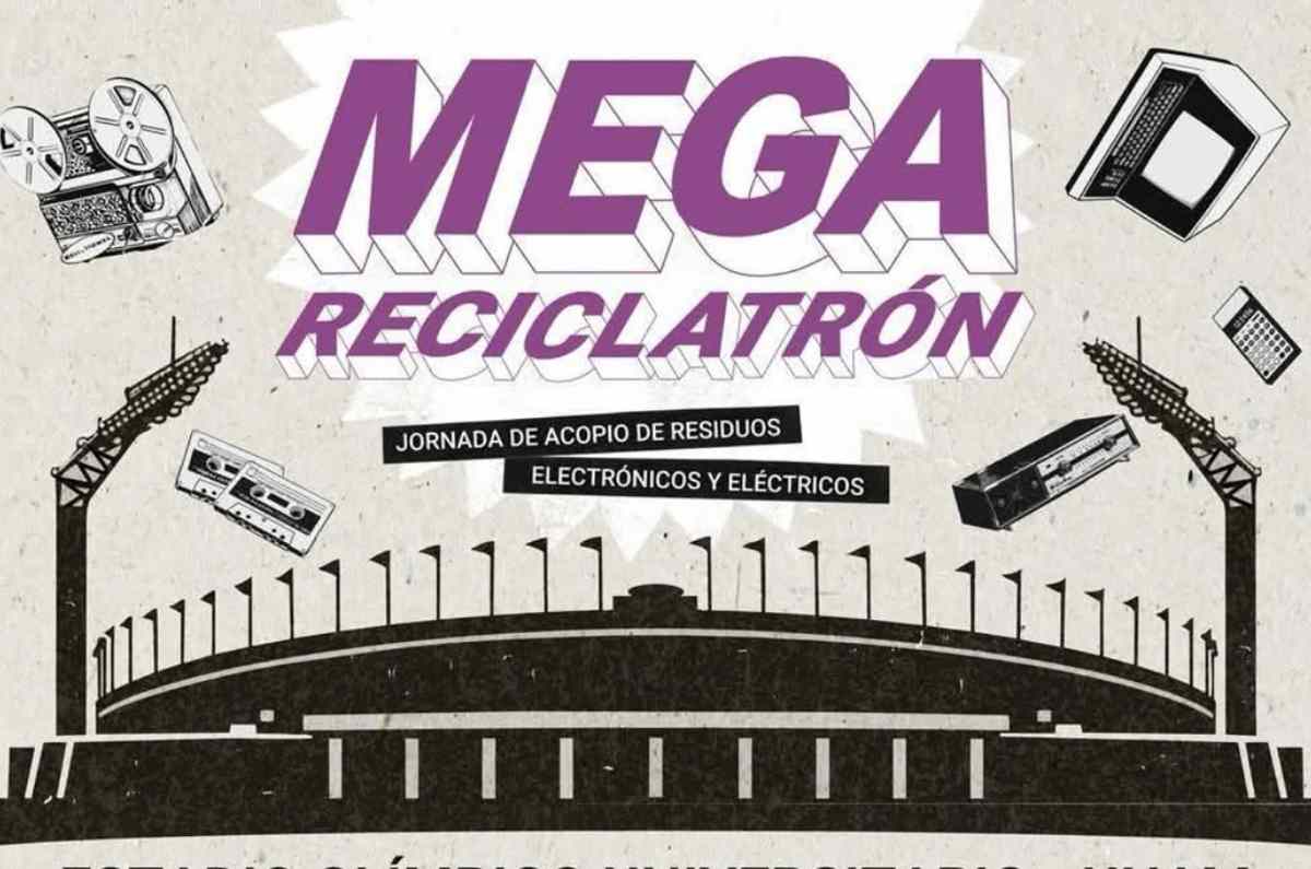 Mega Reciclatrón llega al Estadio Olímpico Universitario para acopio de residuos electrónicos