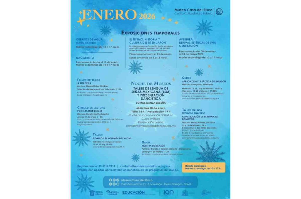 Talleres, danza y cursos: la agenda de enero del Museo Casa del Risco