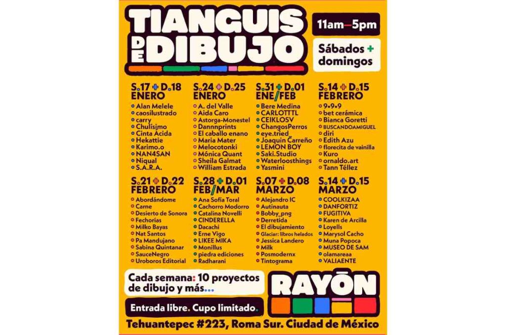 Rayón: el tianguis de dibujo donde el arte independiente toma las calles