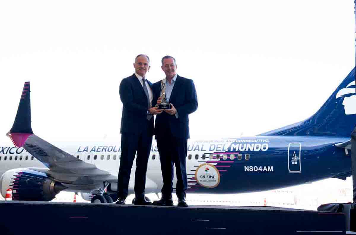 Aeroméxico es la aerolínea más puntual del mundo por segundo año consecutivo